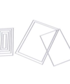 Buytra 8 Pieces Die Cuts Metal Cutting Dies Stencil for Card Making Scrapbooking Album Paper DIY Crafts, Rectangle Shape 13 61X40dMXgbL
