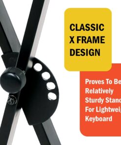 Alternative view of Stage Rocker Single-X Style Classic Folding Keyboard & Digital Piano Stand, Adjustable Width & Height, Durable & Sturdy, Easy to Assemble for Travel/Storage, Sleek Black, Powered by Hamilton(SR524000)