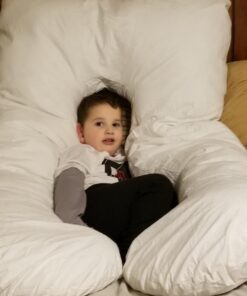 Pregnancy Pillow, Full Body Maternity Pillow with Contoured U-Shape by Bluestone, Back Support 60 x 35 x 7" Pillow & Pillowcase White 34 61X9lPiCz8L