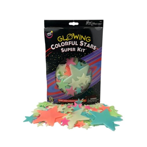 Great Explorations: Colorful Stars Super Kit, Glow In The Dark Ceiling Stars. 150 Pieces in an assortment of sizes and colors Wonder Stars