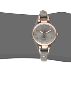 Accutime XOXO Women's Analog Watch with Rose Gold-Tone Case, Gray Sunray Dial, Narrow Gray Leather Strap - Official XOXO Woman's Rose-Gold Watch - Model: XO3400 25 61XAjYawuRL