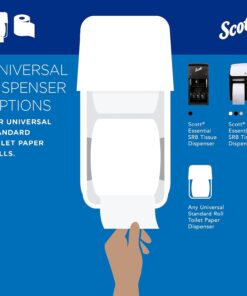 Scott® Professional 100% Recycled Fiber Standard Roll Toilet Paper (13217), with Elevated Design, 2-Ply, White, Individually wrapped rolls, 473 Count (Pack of 80), Total 37,840 Sheets 35 61XEl0LkjlL