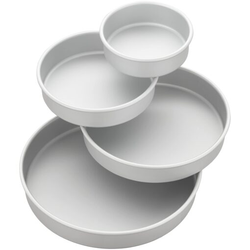 Wilton Round Cake Pans, Aluminum, 4 Piece Set for 6-Inch, 8-Inch, 10-Inch and 12-Inch Cakes