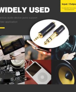 MOBOREST 3.5mm M to 6.35mm F Stereo Pure Copper Adapter, 1/8 Inch Plug Male to 1/4 Inch Jack Female Adapter, Can be Used Conversion Headphone adapte, amp adapte, Black Fashion 2-Pack 18 61XIWxJzS1L