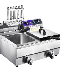 Dual Tank Stainless Steel Electric Deep Fryer w/Drain Timer Baskets Dual Tank Stainless Steel Electric Deep Fryer w/Drain Timer Baskets (20L - Dual Tank) 20L - Dual Tank 10 61XKNvjFsRL