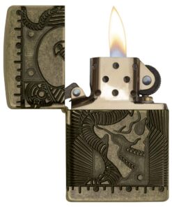 Zippo Skull Lighters Antique Brass 27 61XMMUlFj9L