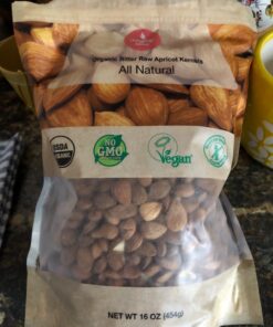 Mighty Apricot USDA Organic Bitter Apricot Kernels(1LB) 16oz, Natural Raw Bitter Apricot Seeds, Vegan, Non-GMO, Gluten Free, Great source of Vitamin B17 and B15 1 Pound (Pack of 1) 21 61XMUl5YHpL