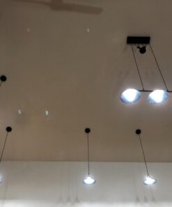 WINSOON 3 Light Industrial Pendant Light, Pulley Pool Table Light Fixture Billiard Light, Retro Steampunk Hanging Lamp, Adjustable Vintage Kitchen Island 3-Head Lights, Matte Black Painted 3 Pack 41 61XPWWvdceL