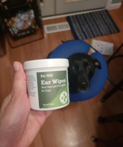 Pet MD - Dog Ear Cleaner Wipes - Otic Cleanser for Dogs to Stop Ear Itching, and Infections with Aloe and Eucalyptus - 100 Count 31 61XQKgJAP L