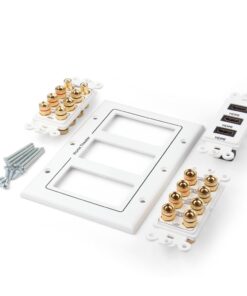 TNP Home Theater Wall Plate - 3-Gang 7.2 Surround Sound Distribution w/Premium Gold Plated Copper Banana Binding Post Coupler for 7 Speakers, 2 RCA Jack for Subwoofer, 3 HDMI Port for UHD 4K HD 1080P 7.2 Surround + 3x HDMI 15 61XVMzpvVrL