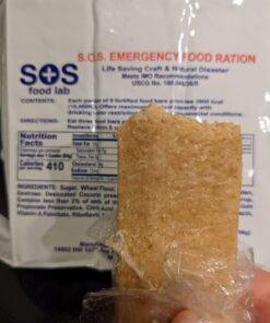 SOS Food Labs, Inc. 185000825 S.O.S. Rations Emergency 3600 Calorie Food bar - 3 Day/ 72 Hour Package with 5 Year Shelf Life, 5" Height, 2" Wide, 4.5" Length 3600 Cal 1 Count (Pack of 1) 29 61XVeAafDTL