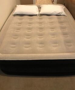 King Koil Luxury Air Mattress Queen with Built-in Pump for Home, 20” Queen Size Inflatable Airbed Luxury Double High Adjustable Blow Up Mattress, Durable - Portable and Waterproof, Black 20 Inch 50 61XWc3sj27L