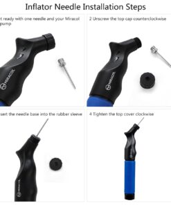 MIRACOL Dual Action Ball Pump with 5 Replacement Needles, Sturdy and Portable Design Air Pumps, Best for Basketball, Soccer, Volleyball, Rugby and Other Inflatables 11 61XXrl0hVqL