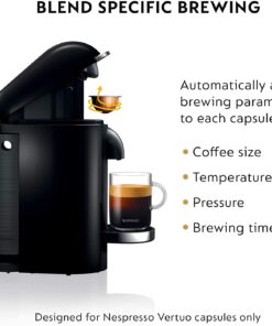 Nespresso VertuoPlus Deluxe Coffee and Espresso Machine by Breville with Milk Frother, 8 Ounces, Black Machine + Milk Frother 33 61Xa1LAGPDL