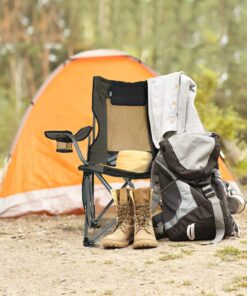 OUTDOOR LIVING SUNTIME Camping Folding Portable Mesh Chair with Removabel Footrest Army Green 29 61XcyZZ5xEL