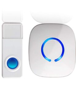 SadoTech Wireless Doorbell for Home - Battery Operated, 1000 Feet, Waterproof Door Bell w/LED Flash, 1 push button + 1 receiver, Waterproof White 42 61XdFnYXbL