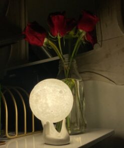 Mydethun Moon Lamp - Home Décor, Mood Lighting with Brightness Control, LED Night Light, Bedroom, Sleep Training Meditation,Birthday Gifts for Kids Women, Ceramic Hand Base, 3.5", White & Yellow 3.5 inch 38 61XdkOOxYnL 1