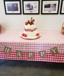 LinenTablecloth 60 x 102-Inch Rectangular Tablecloth Red & White Checker 32 61Xh0ZX6jxL 1