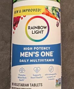 Rainbow Light Multivitamin for Men, Vitamin C, D & Zinc, Probiotics, Men's One Multivitamin Provides High Potency Immune Support, Non-GMO, Vegetarian, 150 Tablets 150 Count (Pack of 1) 46 61XjX22P25L 1