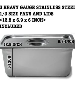 SYBO ZCK165BT-3 Commercial Grade Stainless Steel Bain Marie Buffet Food Warmer Steam Table for Catering and Restaurants, (3 Sections with Tap), Sliver 3 Sections with Tap 20 61XjgWCxugL