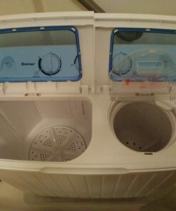 Giantex Portable Mini Compact Twin Tub Washing Machine 20lbs Washer Spain Spinner Portable Washing Machine, Blue+ White 56 61XjqHtTc5L