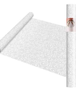 HEALON White Wedding Aisle Runner (100 Feet x 3 Feet) — Includes Pull String for Indoor or Outdoor Weddings, Prom and Parties (Wave) Wave 100ft*3ft 30 61Xn96us3L