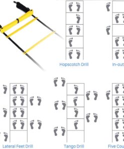 Alternative view of GHB Pro Agility Ladder Agility Training Ladder Speed 12 Rung 20ft with Carrying Bag Yellow 1 PACK