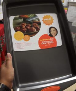 Rachael Ray Nonstick Bakeware with Grips, Nonstick Cookie Sheet / Baking Sheet - 10 Inch x 15 Inch, Gray with Orange Grips 13 61XolLP4vXL