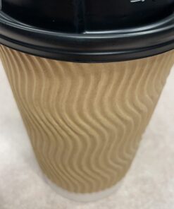 SPRINGPACK Disposable Paper Coffee Cups with Lids, 100 pack 12 oz Ripple Wall Insulated To Go Coffee Cups for Hot/Cold Beverage, Recyclable Takeaway Drinking Cups for Home Office Cafe Party 39 61Xpdx3ETzL