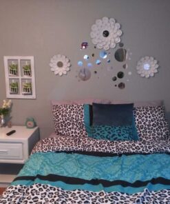 Mi Zone Comforter Set Fun Bedroom Décor - Modern All Season Polka Dot Print, Vibrant Color Cozy Bedding Layer, Matching Sham, Decorative Pillow, Full/Queen, Leopard Teal 4 Piece 44 61Xr32IYbKL