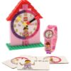 LEGO Time Teacher 9005039 Pink Kids Minifigure Link Buildable Watch, Constructible Clock and Activity Cards | pink/white | plastic | 25mm case diameter| analog quartz | boy girl | official 38 61Xt0b13jtL