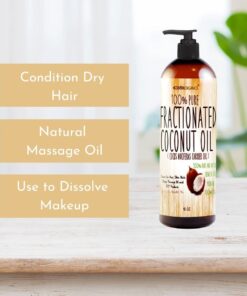 Molivera Organics Premium 16oz Fractionated Coconut Oil - Pure & Natural for Skin, Hair, and Massage - Cold Pressed, Non-Greasy Formula - Ideal Carrier Oil for Essential Oils - Bottled in USA 16 Fl Oz (Pack of 1) 21 61XtxJiqQ5L 1