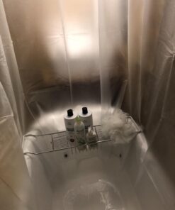 iPEGTOP Stainless Steel Bathtub Caddy Tray - Over Bath Tub Racks Shower Organizer with Extending Sides, Removable Wine Glass Book Holder 35 61XxncGRMvL