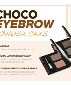 SKINFOOD Choco Eyebrow Powder Cake from Real Cacao - Eyebrow Powder Duo Palette with Minerals - Great Gifts Ideas for Women, Mom, Teacher, Officemate, Sister, Best Friend (#1 Grey Khaki Black) #1 Grey Khaki Black 11 61Y1UVN3ohL