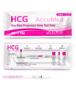 AccuMed Pregnancy Test Strips, 25-Count Individually Wrapped Pregnancy Strips, Early Home Detection Pregnancy Test Kit, Clear HCG Test 25 Count (Pack of 1) 25 61Y3SxDm9aL