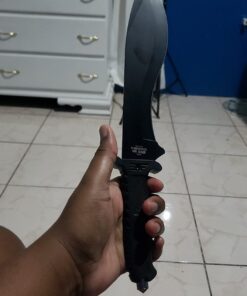 Survivor HK-717 Outdoor Fixed Blade Knife, Black Bowie Blade, Black Handle, 15-Inch Overall 14 61Y4ACIa98L