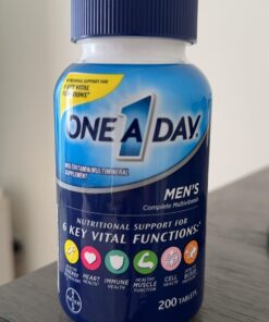 One A Day Men’s Multivitamin, Supplement Tablet with Vitamin A, Vitamin C, Vitamin D, Vitamin E and Zinc for Immune Health Support, B12, Calcium & more, 200 count Men's 200ct 32 61Y8vwH72sL