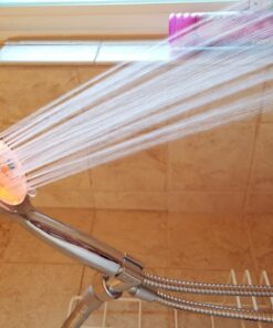 Luminex by PowerSpa 7-Color 4-Setting LED Handheld Shower Head with Air Jet LED Turbo Pressure-Boost Nozzle Technology. 7 vibrant LED colors change automatically every few seconds 37 61Y9F3popLL
