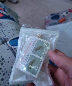 24K Plated Gold Grillz 8 Teeth Mouth Top & Bottom Set Hip Hop Bling Grills for Men + Microfiber Cloth T8 & B6 15 61YAljcnyhL