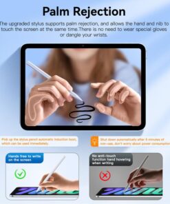 Hastraith Wireless Charging Stylus Pen for iPad, Smart iPad Pencil 2nd Generation with Palm Rejection Tilt Function for Apple iPad Pro 12.9 Inch 3/4/5/6, Pro 11 Inch 1/2/3/4, Air 4/5, Mini 6th Gen 33 61YBV5hYryL