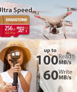 Alternative view of [5-Yrs Free Data Recovery] Gigastone 256GB Micro SD Card, 4K Camera Pro, A2 V30 for Smartphone, Gopro, Action Cams, 4K UHD Video, Nintendo-Switch Compatible, Up to 100MB/s, UHS-I U3 C10 with Adapter 256GB Camera Pro 1-Pack