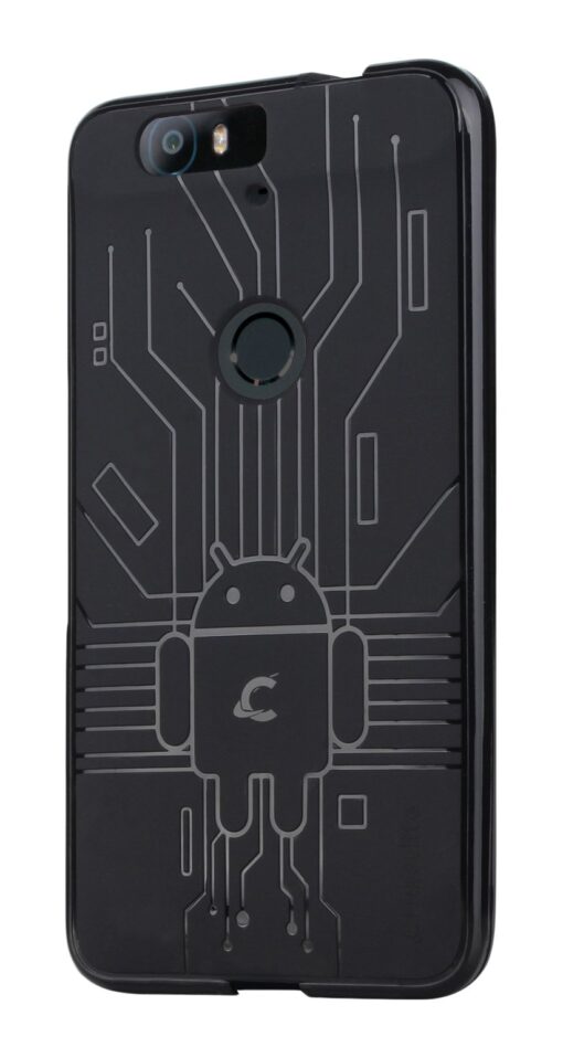 Huawei Nexus 6P Case, Cruzerlite Bugdroid Circuit Case Compatible for Huawei Nexus 6P - Retail Packaging - Black Standard Packaging