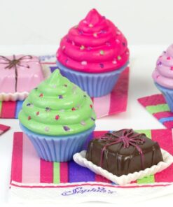 Sophia's Doll-Sized Sprinkled Cupcakes & Petit Fours Dessert Set with 8 Pretend Treats Plus Napkins for 18" Dolls, Multicolor Cupcake Set 12 61YFxkkMEeL