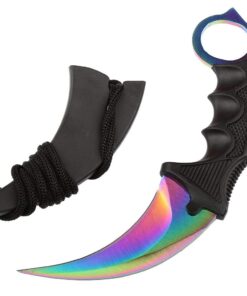 Alternative view of F-FORCE Stainless Steel Tactical Karambit Hawkbill Knife with Sheath and Cord (Colorful)