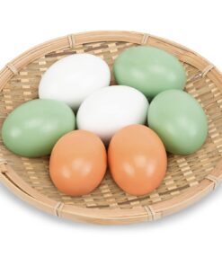 SallyFashion 7 Pcs Wooden Fake Eggs, 3 Colors Wooden Easter Egg Wood Eggs for Crafts Fake Chicken Eggs Nesting Eggs Easter Home Decor 28 61YH1zPWhYL