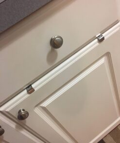 mDesign Steel Over Cabinet Kitchen Storage Organizer Holder or Basket - Hang Over Cabinet Doors in Kitchen, Pantry, Bathroom - Holds Dish Soap, Window Cleaner - Concerto Collection - Chrome Pack of 1 30 61YSQeK8iIL