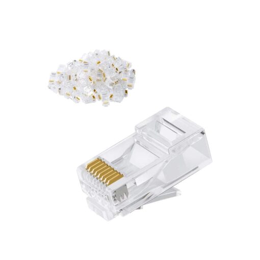 CableCreation Cat6 RJ45 Ends, 50-Pack Cat6 Connector, Cat6 / Cat5e RJ45 Connector, Ethernet Cable Crimp Connectors UTP Network Plug for Solid Wire and Standard Cable, Transparent 50Pack