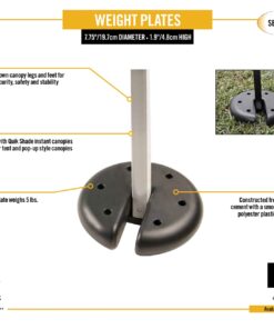 Quik Shade Set of 4 Heavy Duty Weight Plates for Securing Instant and Pop-Up Canopies and Tents,Black 16 x 8 x 8.5" 12 61YTs0Ea7DL