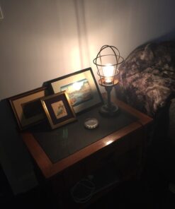 Franklin Iron Works Modern Industrial Accent Desk Table Lamp 17 1/4" High Bronze Metal Open Wire Cage Shade Antique Edison Bulb for Living Room Bedroom House Bedside Nightstand Home Office Family 17.25" High - Accent 15 61YUUmzsZeL