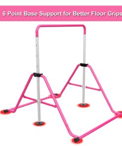 Alternative view of Tepemccu Expandable Gymnastics Bars,Adjustable Height Gymnastic Horizontal Bars,Junior Training Bar Children Folding Training Monkey Bars for Kids… Light Pink
